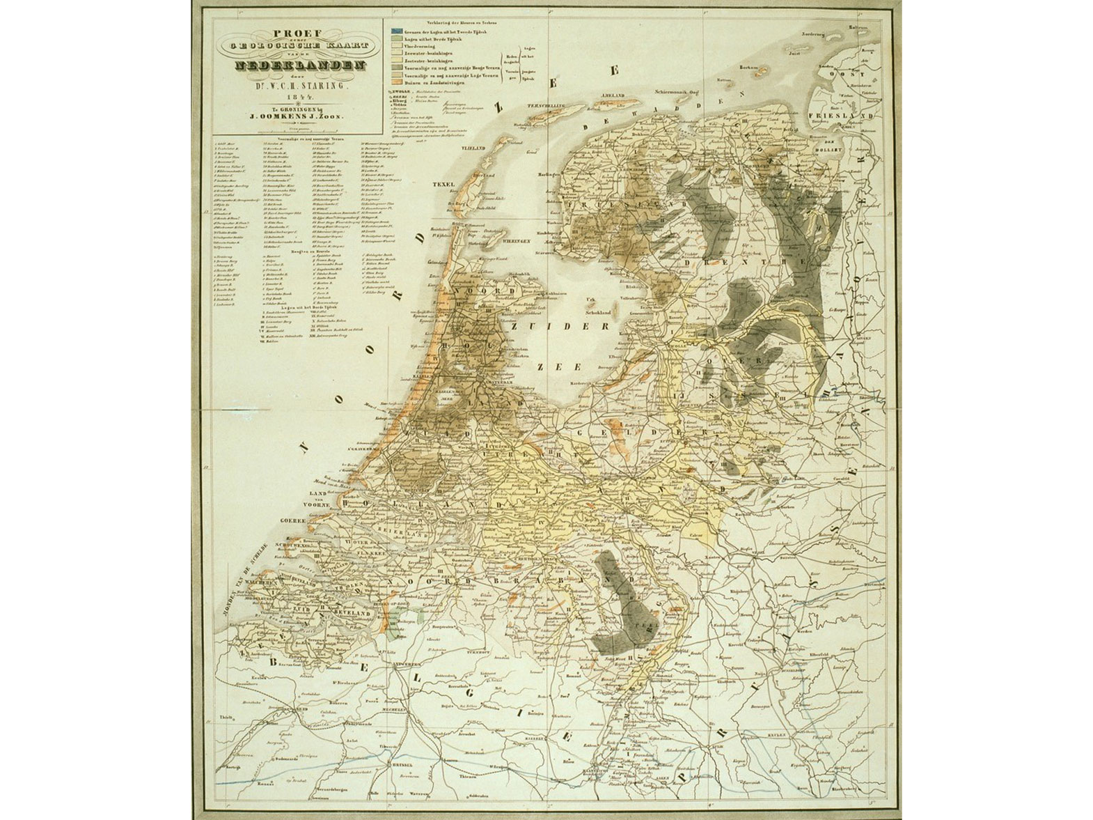 Proef van een Geologische kaart van Nederland