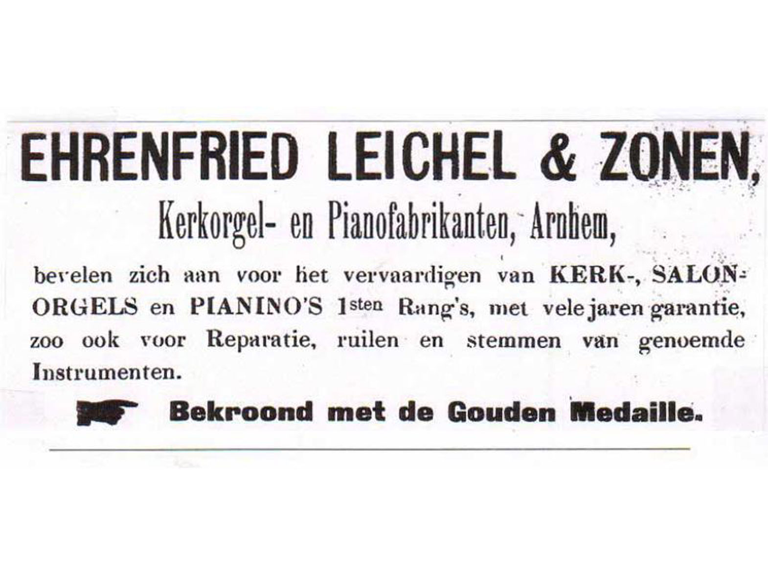 Advertentie van Eherenfried Leichel