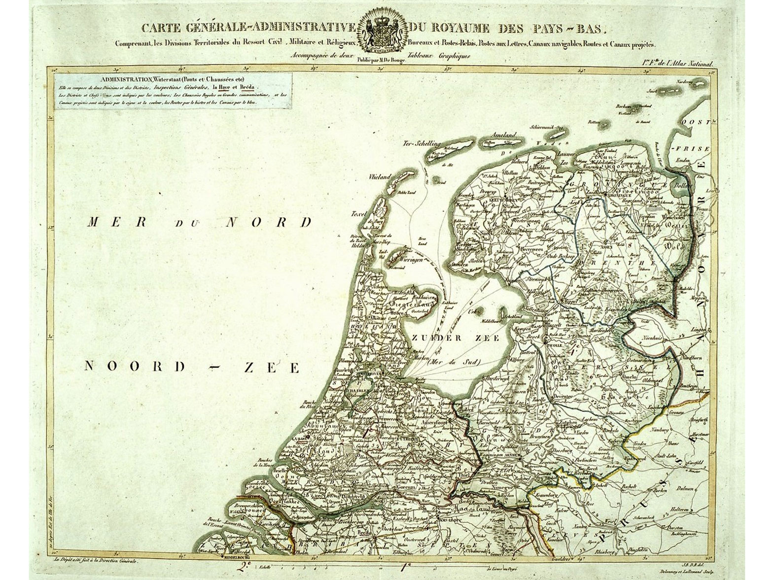 Kaart van Nederland 1823