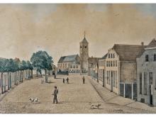 Markt te Lochem door Peter Visser ca 1850
